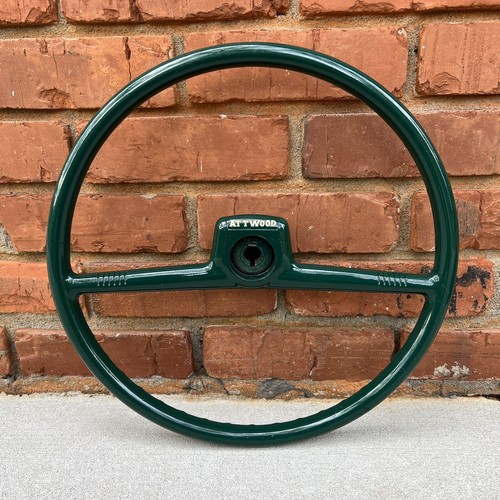 ATTWOOD 15" Boat Steering Wheel marine green 1950s finger grips vintage