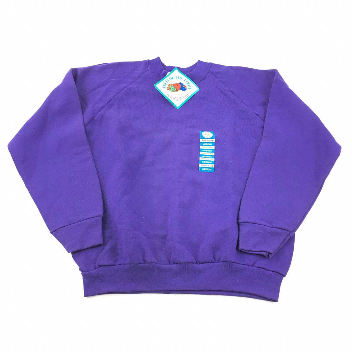 NWT Vintage 90s Fruit of the Loom Crew Neck Sweatshirt Womens Medium Purple  USA