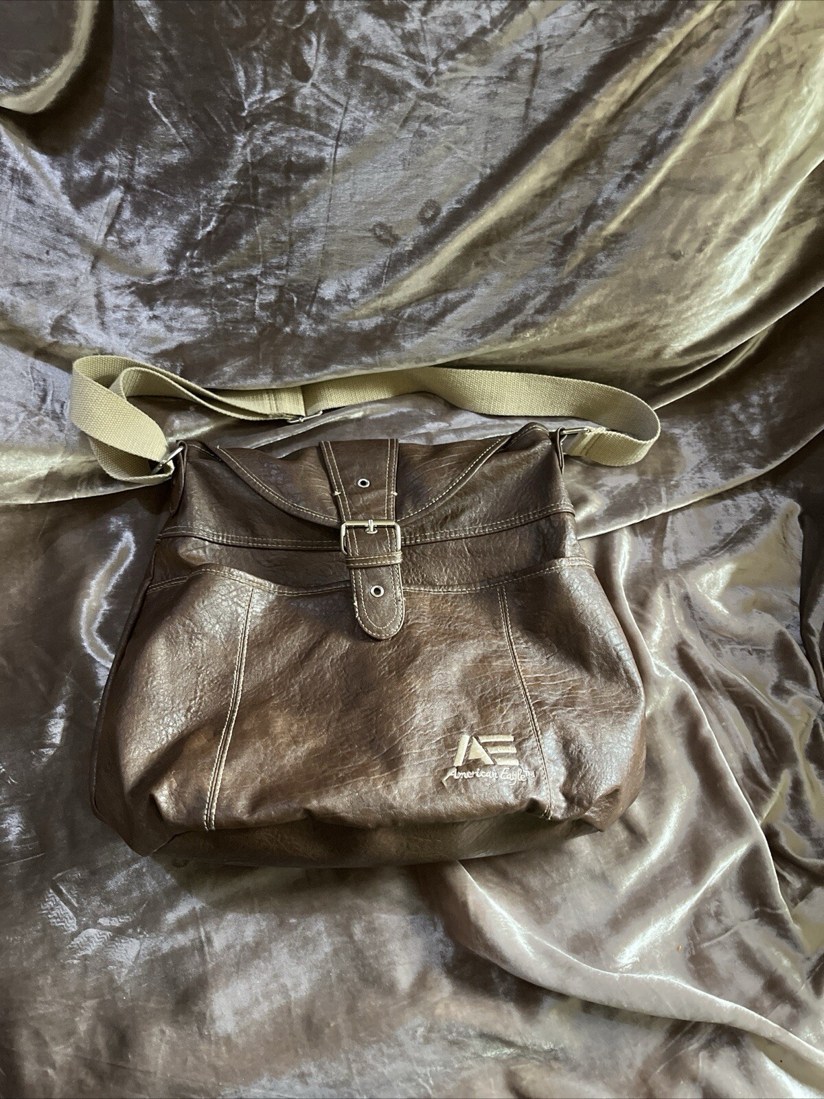 American Eagle canvas /LEATHER TYPE backpack/PURS… - image 5