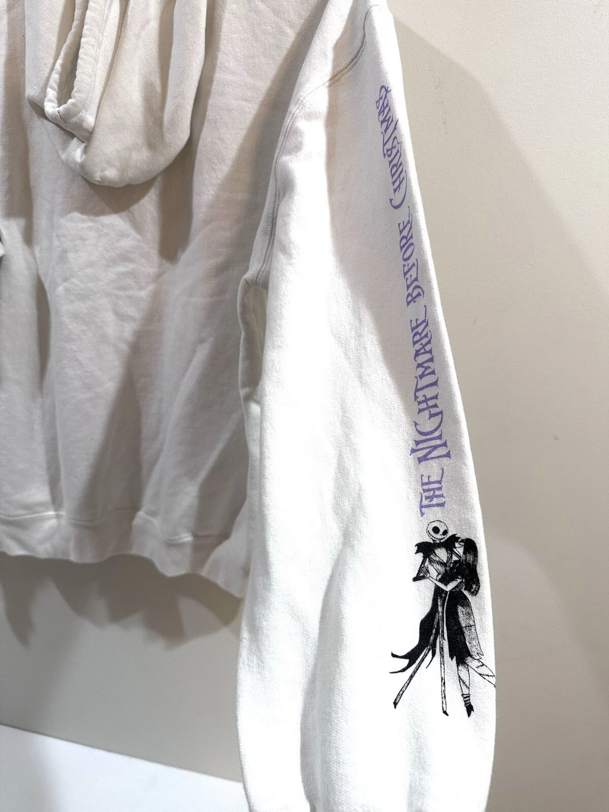 OFF WHITE Felpa con cappuccio manica lunga Disney Nightmare Before Christmas Junior panna taglia XXL (19)