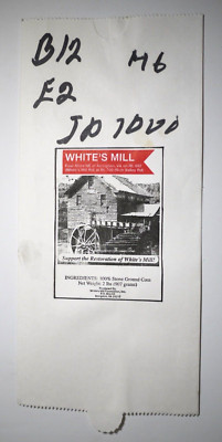 Vintage Paper Sack Bag - WHITE'S MILL, STONE GROUND CORN, ABINGDON VA  -   2004