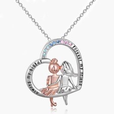Elegant 925 Sterling Silver New Fashion Best Friendship Forever Sister Necklace