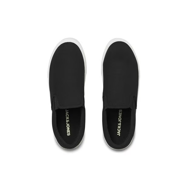 JACK JONES RICHMOND PUMPS CANVAS SLIP ON TRAINER BLACK SIZE EU