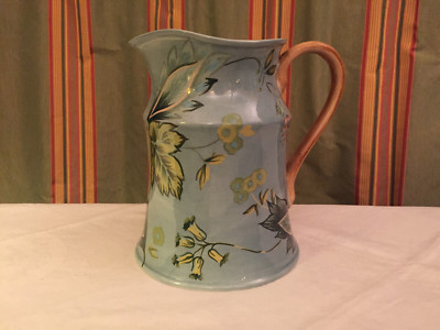 riesiger handgemalter Krug Blumen Blätter Tracy Porter Laurel Leafe Collection