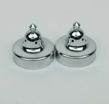 NOS Pair of Vintage Fenton Art Glass Salt and Pepper Shaker Metal 2 Lids New x2