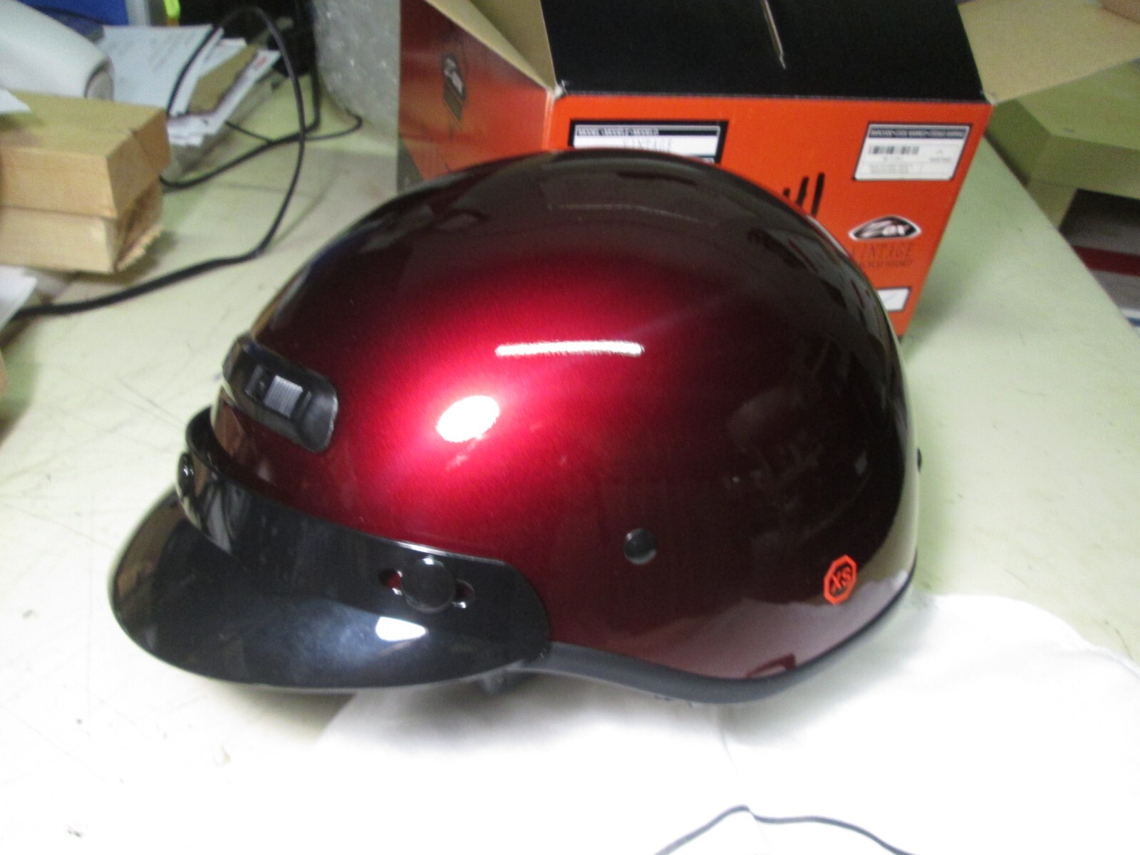 NEW ZOX SHORTIE BANOS STAGE MOTORCYCLE HELMET ADULT XS CHERRY RED