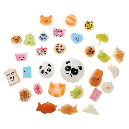 30Pcs Jumbo Medium Mini Random Squeeze Panda Bread Cake Buns Phone Straps - Zdjęcie 3 z 12