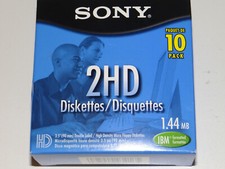 Sony 2HD Floppy Diskettes IBM Formatted 1.44 MB 3.5 Inch. 10 Pack, 5 NEW 5 USED