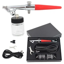 Single Action Airbrush 0.8mm Spray Gun Kit for Painting Hobby Tattoo Air Brush