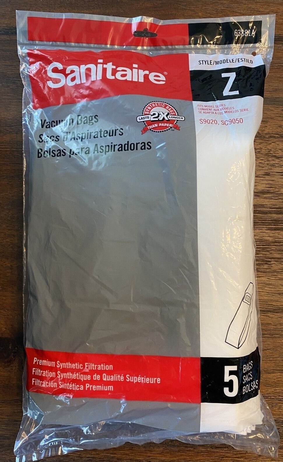 Sanitaire Vacuum Bags Pack Of 5 Synthetic Fits S9020 SC9050 Style Z