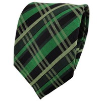 Tigertie Designer Seidenkrawatte In GrüN DunkelgrüN Schwarz Gestreift