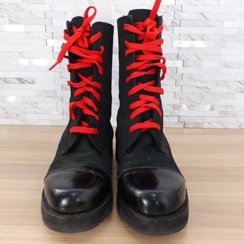 Scarpe vintage WARREN EDWARDS donna pelle 7 stivali edoardiani neri Y2K pile - Foto 6 di 13