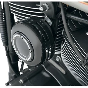 Cubierta de bocina negra ARLEN NESS 03-591 para Harley estilo "Cowbell" montada lateralmente Foto 2 de 2