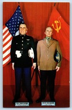 Banff Alberta Canada Postcard Col John Glenn Major Yuri Gagarin Wax c1950's