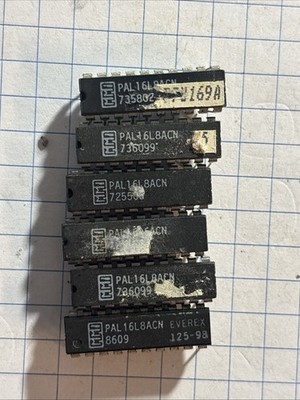 Lot 6 MMI Monolithic PAL16L8ACN rogrammable Array Logic Vintage IC Chip @ICC