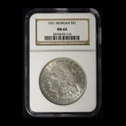 1921 $1 Morgan Silver Dollar NGC MS64- Free Shipping USA