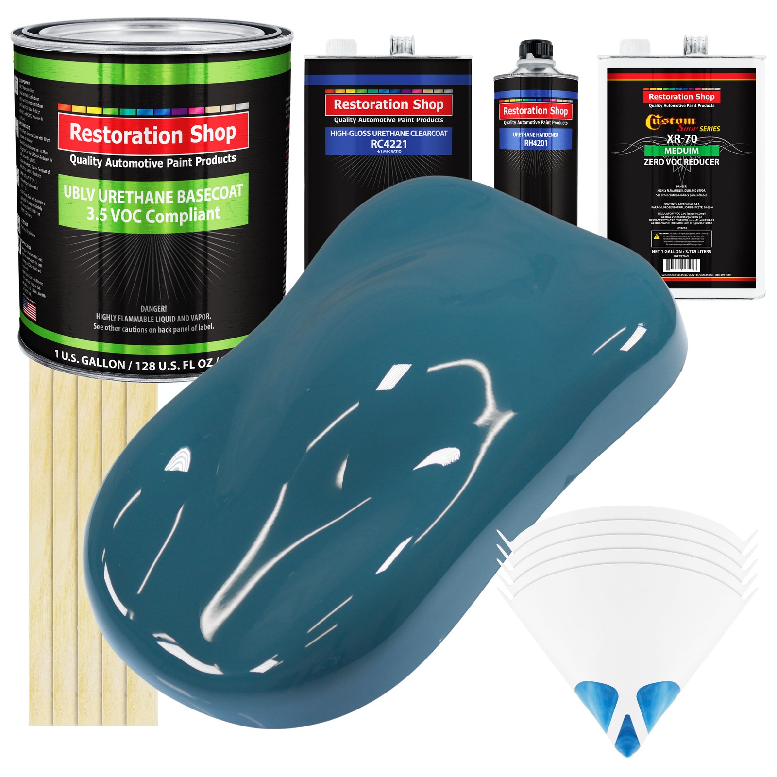 Medium Blue Gallon Low VOC URETHANE BASECOAT CLEARCOAT Car Auto Paint Kit