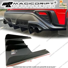 MDA 4 Fin Style Aluminum Universal Rear Diffuser Textured Matte Black 22" x 21"
