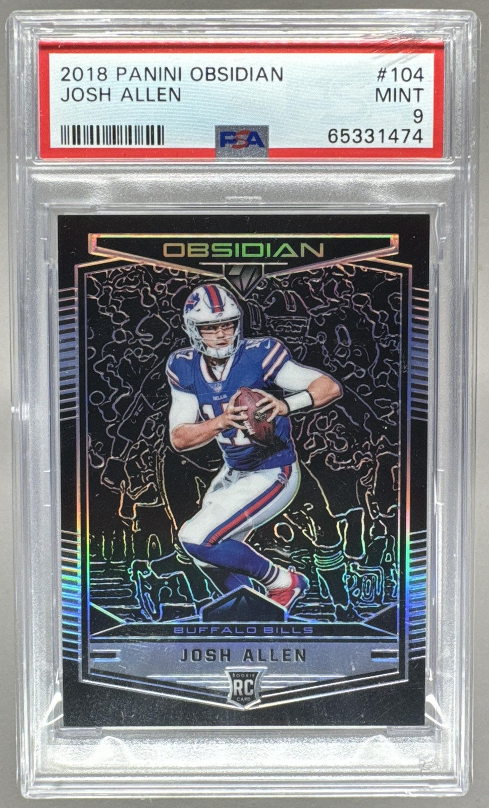 65331474 Josh Allen 2018 Panini Obsidian #104 Rookie RC /100 PSA 9 view 1
