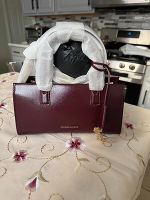 Charles & Keith Mini Kerry Tote Bag - Mulberry Plum