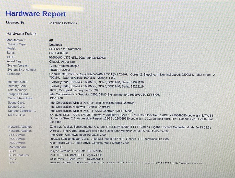 HP M6-ae151dx Laptop i5 5200U 2.20GHZ 15.6" Touch HD 16GB 128GB SSD Windows 10 - Image 2 of 4