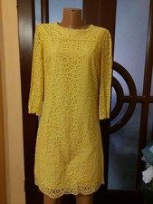 Women Phase Eight Dress Yellow Lace 38 / M / 46