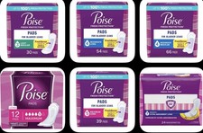 Poise Fresh Protection Incontinence Pads for Women, Regular  Long, New