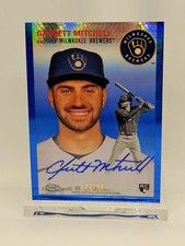 2023 Topps Chrome Platinum Auto Garrett Mitchell Blue Prism Refractor /99