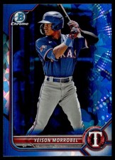 2022 Bowman Draft Chrome Sky Blue Refractor Yeison Morrobel Texas Rangers