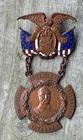 Civil War Veterans GAR BADGE 15th INDIANA VOLUNTEER INFANTRY 50th Anniversary