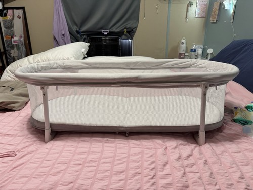 Baby Delight Portable Foldable Travel Bedside Sleeper Gray White Mesh