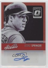 2016 Panini Donruss Optic Studio Signatures Red 10/15 George Springer Auto 0b2