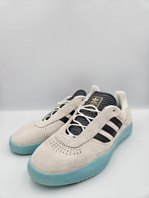 Adidas Originals Puig Crystal White/Light Aqua Herren Wildleder Turnschuhe Größe UK7 