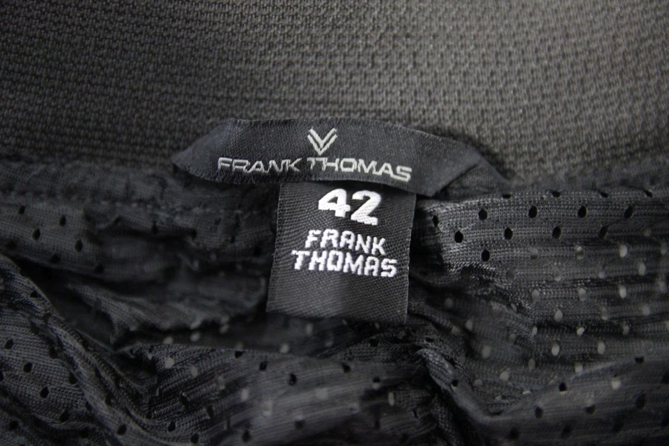 FRANK THOMAS BLACK LEATHER BIKER TROUSERS: WAIST 36-38 INCH/INSIDE LEG 30 INCH - Image 4 of 4