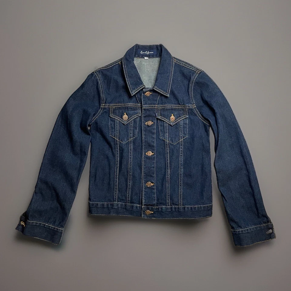 Chaqueta de Camionero Vintage Earl Jean Azul Lavado Oscuro Denim S Foto 3 de 4