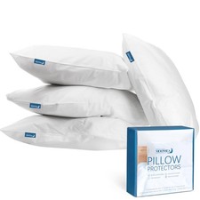 King Pillow Protector Waterproof with Zipper 4 Pack, 20x36 inch King Size Pil...