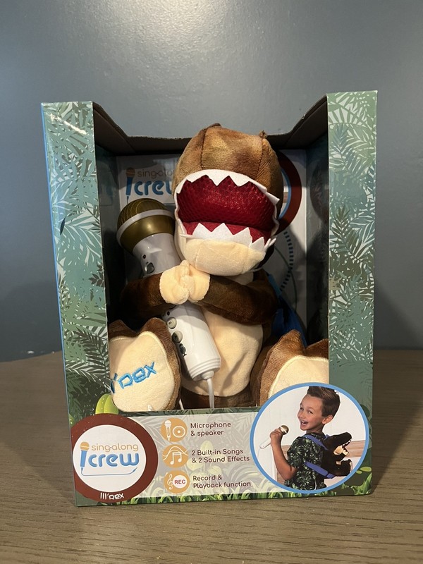 Sing-along Crew Lil Rex Portable Plush T-Rex Backpack Karaoke Machine. New 