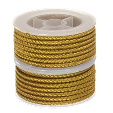2pcs Nylon Thread Twine Beading Cord 4mm Braided String 10.5 Feet, Goldenrod