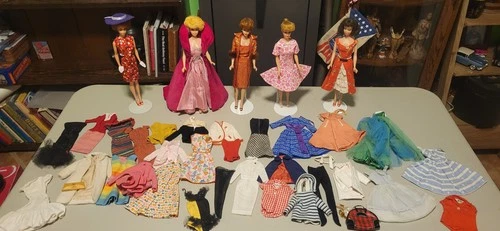 Vintage Barbie LOT 5 dolls + outfits BBCs #6  Ponytail Solo Senior Winter WOW+++