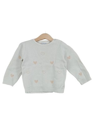 Vertbaudet Pullover Mädchen Gr. 104/110 Mint Herzmuster Strick