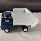 Vintage Tonka Mini Trash Garbage Truck Hauler Pressed Steel Blue & White 52740