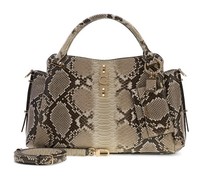 Guess Yvonne Logo Girlfriend Satchel UmhäNgetasche Tasche Natural Grau Neu