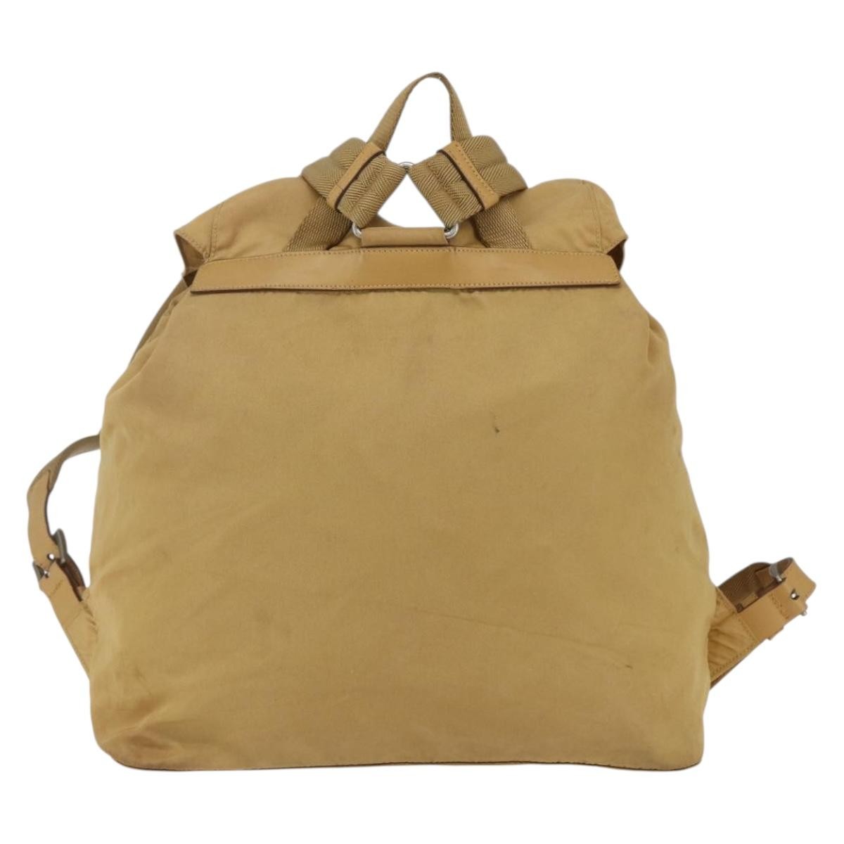 PRADA Backpack Nylon Beige Silver Auth 164263 thumbnail 3