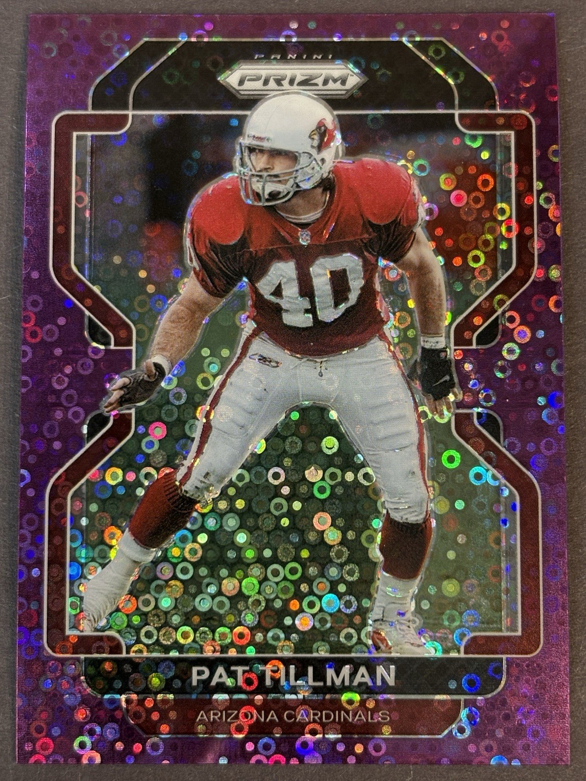 2021 Prizm Pat Tillman No Huddle Purple #23/35 Cardinals