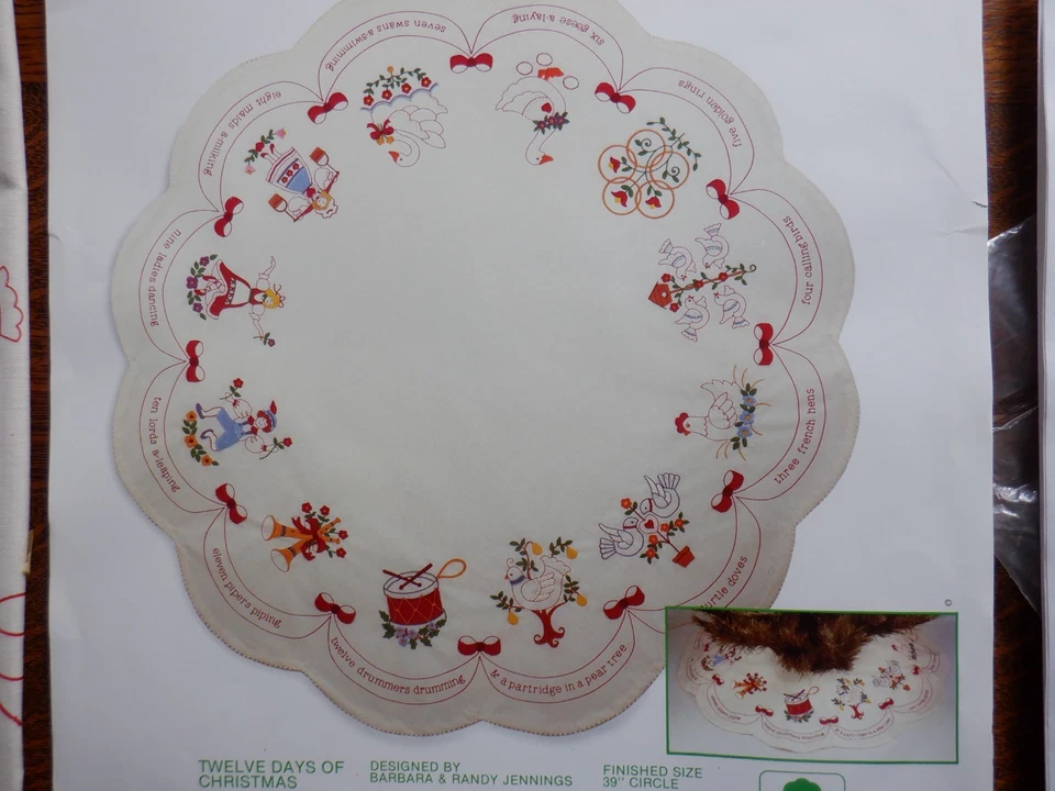 KIT Bordado Sunset Stitchery DOCE DÍAS DE NAVIDAD 2176 39" Falda Árbol Foto 2 de 4