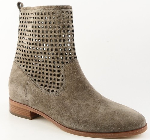 $225 MICHAEL MICHAEL KORS GRAHAM Cement Suede Designer Ankle Boots 5.5 - Picture 2 of 5