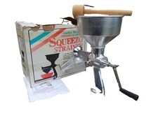 GARDEN WAY ALL METAL  SQUEEZO FOOD STRAINER -CANNING TOOL IN PARTIAL BOX