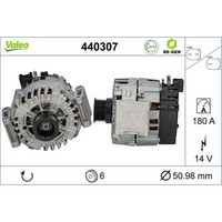 Lichtmaschine Generator 14 V 180 A Ø 51 Mm Valeo FüR U.A. Mb C-KLASSE