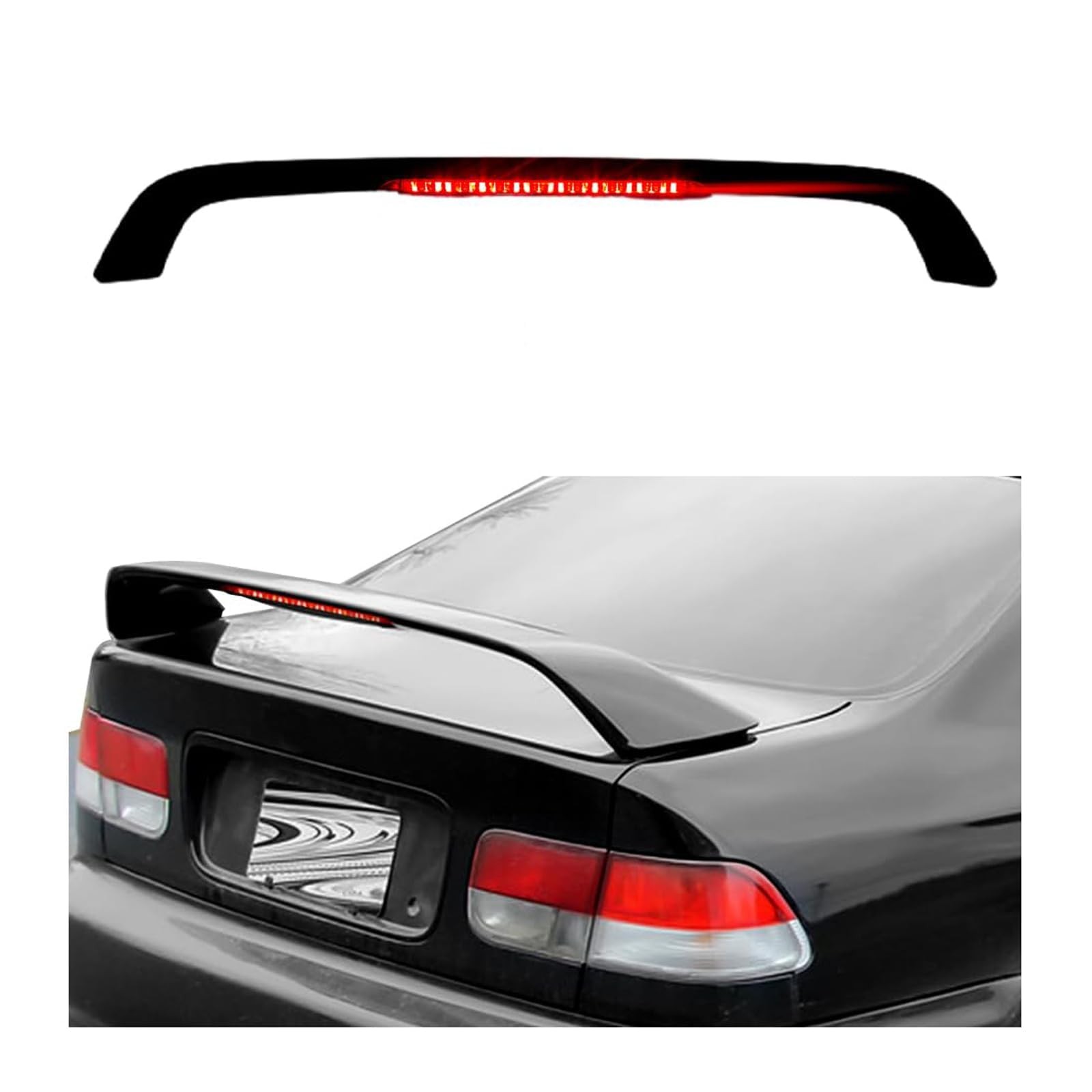 ECOTRIC Trunk Spoiler Compatible with 1996-2000 Honda Civic 2DR Brake Light