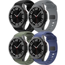 Rugged No Gap Silicone Watch Band for Samsung Galaxy Watch 7 FE 6 5 4 Band 44mm